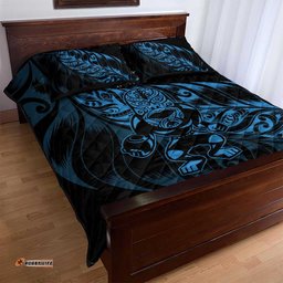 New Zealand Lawn Bowls Quilt Bed Set Blue Maori Warrior Tribal Silver Fern LT9