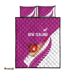 New Zealand Cricket Quilt Bed Set Kiwi Birds Haka Dance Pink Fern Sporty Style LT03