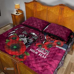 Manly Warringah Sea Eagles ANZAC Personalised Quilt Bed Set Lest We Forget Poppy Camo LT9
