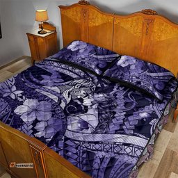 Maori Romantic Valentine Quilt Bed Set The Hongi Kiss Purple Galaxy DT05