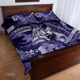 Maori Romantic Valentine Quilt Bed Set The Hongi Kiss Purple Galaxy DT05