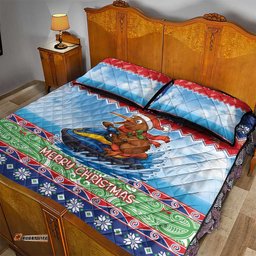 New Zealand Christmas Quilt Bed Set Funny Jet Ride Kiwi Xmas LT05