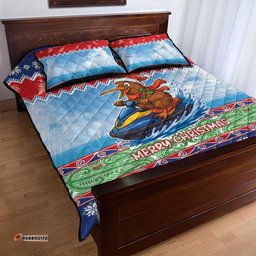 New Zealand Christmas Quilt Bed Set Funny Jet Ride Kiwi Xmas LT05