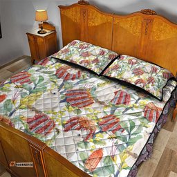 Little Corella Australia Cockatoo Quilt Bed Set Cacatua Sanguinea Banksia Seamless White LT14