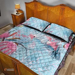Galah Birds Australia Baby Blue & Pink Quilt Bed Set LT7