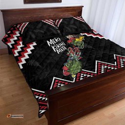 New Zealand Christmas Taniko Poutama Quilt Bed Set Flora Map with Birds LT7