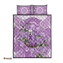 Epilepsy Awareness Budgerigar Australia Quilt Bed Set Budgie Purple Ribbon Boronia Aboriginal LT14