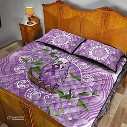 Epilepsy Awareness Budgerigar Australia Quilt Bed Set Budgie Purple Ribbon Boronia Aboriginal LT14