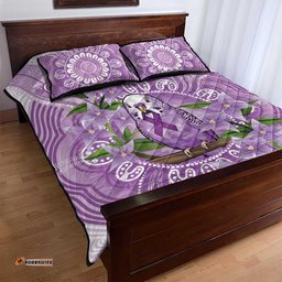 Epilepsy Awareness Budgerigar Australia Quilt Bed Set Budgie Purple Ribbon Boronia Aboriginal LT14