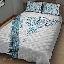 Kahui Whetu Paua shell Kowhaiwhai Taniko Personalised Quilt Bed Set Manta Ray Shark-Turtle Maori Tribal Style LT9