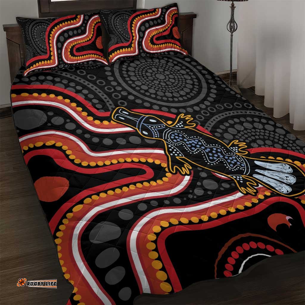Indigenous Platypus Australia Quilt Bed Set Australian Aboriginal Art Proud LT14