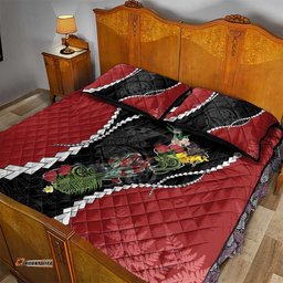 New Zealand Christmas Quilt Bed Set Flora Map with Birds LT7