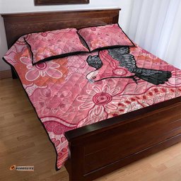 NAIDOC Week Aussie Indigenous Quilt Bed Set Aboriginal Galah Bird Contemporary Art LT7