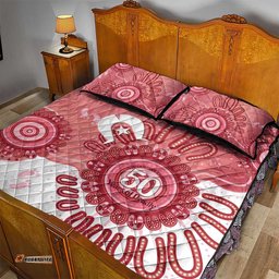 NAIDOC Week 2026 Quilt Bed Set 50 Years Deadly Dhari Pink Aboriginal Art LT14