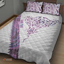 Mawhero Paua shell Kowhaiwhai Taniko Personalised Quilt Bed Set Manta Ray Shark-Turtle Maori Tribal Style LT9