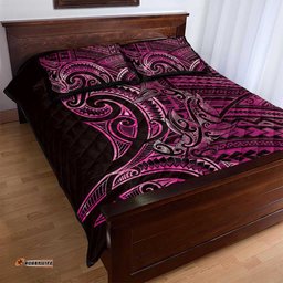 New Zealand Hammerhead Shark Quilt Bed Set Maori Haehae Mangopare Pink LT14