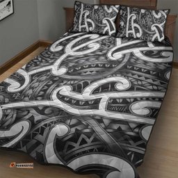 Aotearoa Maori Kowhaiwhai Quilt Bed Set Kiwikiwi Puhoro and Patiki LT9