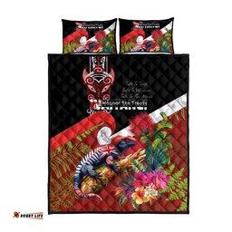 Aotearoa Toitu Te Tiriti Quilt Bed Set Waitangi-Honour The Treaty NZ Tuatara and Plants LT03