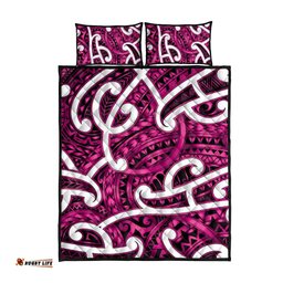 Aotearoa Maori Kowhaiwhai Quilt Bed Set Mawhero Puhoro and Patiki LT9