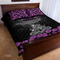 ANZAC Day Remembrance Quilt Bed Set Purple Poppy We Will Remember Them LT9