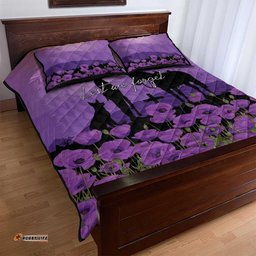 Australia ANZAC Animal Heroes Quilt Bed Set Purple Poppies LT7