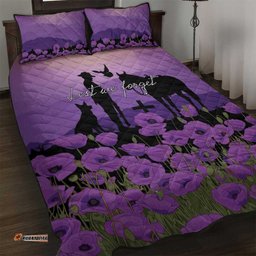 Australia ANZAC Animal Heroes Quilt Bed Set Purple Poppies LT7