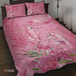Australia Breast Cancer Awareness Quilt Bed Set Think Pink Cockatoos Ribbon LT14