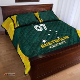 Australia Cricket Custom Quilt Bed Set GO Aussie - Modern Motif LT7
