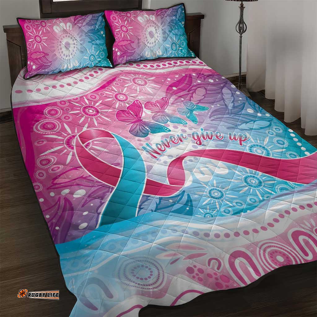 Australia Hereditary Cancer Awareness Quilt Bed Set Never Give Up LT05