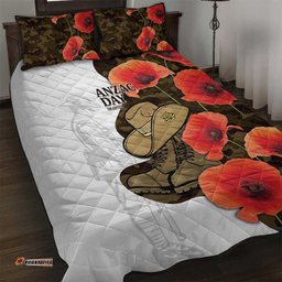 Australia ANZAC Day Quilt Bed Set Boots And Slouch Hat Lest We Forget LT14