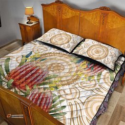 Australia Banksia Quilt Bed Set Aussie Native Flowers Indigenous Art LT14