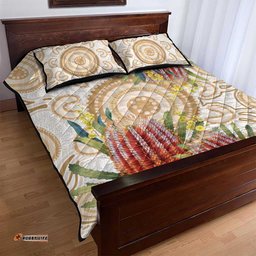 Australia Banksia Quilt Bed Set Aussie Native Flowers Indigenous Art LT14