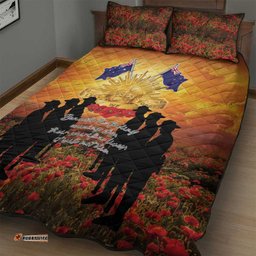 ANZAC Day Quilt Bed Set Remembrance Tribute Soldiers And Poppy Field LT05