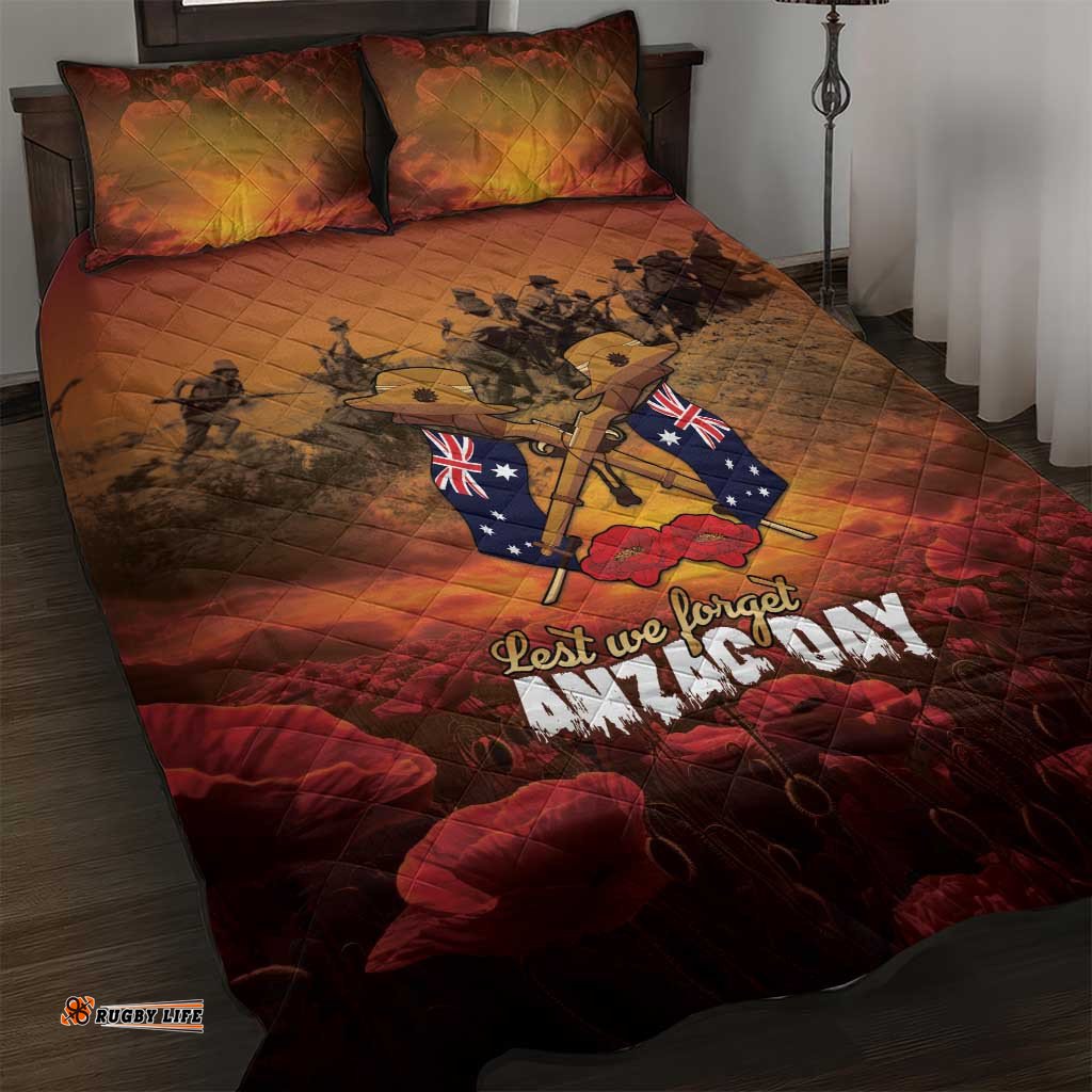 ANZAC Day Lest We Forget Quilt Bed Set Australian Veterans Remembrance Tribute LT18