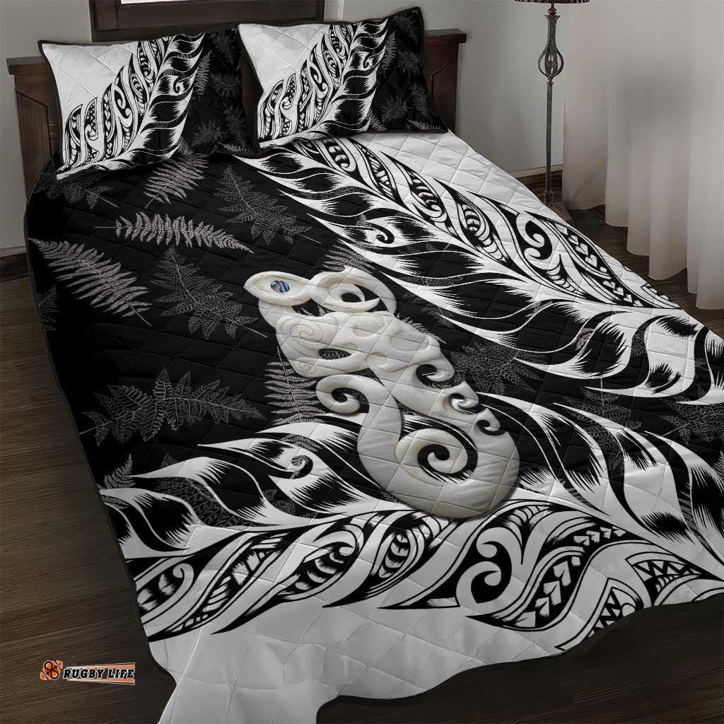Aotearoa Manaia NZ Maori Silver Fern Quilt Bed Set LT14