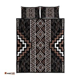 Classic Tukutuku Pattern Aotearoa Quilt Bed Set Niho Taniwha and Puhoro Motifs LT7