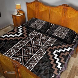 Classic Tukutuku Pattern Aotearoa Quilt Bed Set Niho Taniwha and Puhoro Motifs LT7