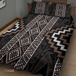 Classic Tukutuku Pattern Aotearoa Quilt Bed Set Niho Taniwha and Puhoro Motifs LT7