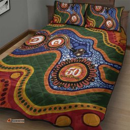 Australia NAIDOC Week 2026 Quilt Bed Set 50 Years of Deadly Dhari Snake Aboriginal Art LT14