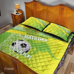 Custom Australia Soccer 2026 Quilt Bed Set Come On Matildas LT14