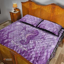 Australia Epilepsy Awareness Quilt Bed Set Seahorse Think Purple Ribbon Aboriginal LT14