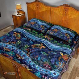 Australian Landscapes Quilt Bed Set Aboriginal Dreamtime Story LT9