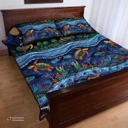 Australian Landscapes Quilt Bed Set Aboriginal Dreamtime Story LT9
