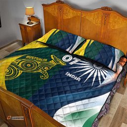 Custom India and Australia Cricket Quilt Bed Set Special Half-Half Mix LT7