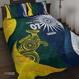Custom India and Australia Cricket Quilt Bed Set Special Half-Half Mix LT7