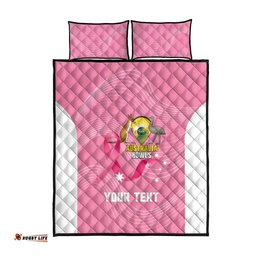 Custom Bowls Australia Breast Cancer Quilt Bed Set Pink Ribbon Aussie Map With Kangaroo Emu LT14