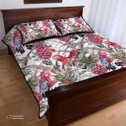 Australia Pink Galah Quilt Bed Set Rose-breasted Cockatoo Pineapple Seamless Vibes LT14