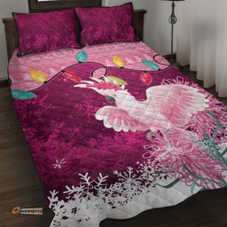 Pink Cockatoo Australia Christmas Quilt Bed Set Grevillea Eucalyptus Blossoms LT14