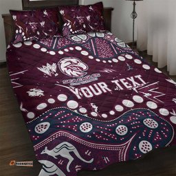 Personalized Manly Warringah Sea Eagles Quilt Bed Set Aboriginal Pattern with Graffiti Style Design TS04
