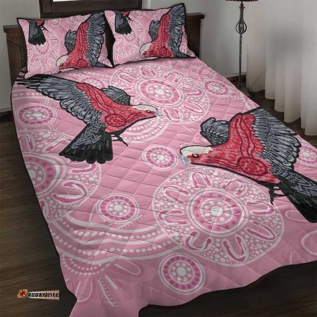 Pink Galah Aussie Aboriginal Quilt Bed Set Soaring High LT7